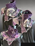 Street style couture purple neck cowl, eco-friendly fashion