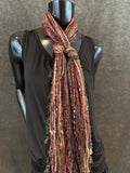 Boho style scarf in Wild Rose shades, funky scarves