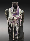 Street style Handmade Upcycled Boho Statement Scarf– Post-Apocalyptic avant garde Textile Art Scarf