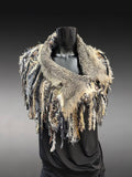 Luxury Fur Collar Statement Cowl, Artisan Fiber Rustic Boho Wrap, game of thrones collar