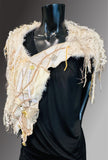 Luxury couture cowl with charms, Indie capulet, cosplay bride, bohemian shoulder wrap