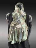 Boho couture eco-friendly fabric scarf, pull-through scarf, pop culture scarf