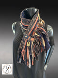 Boho couture eco-friendly fabric scarf, designer scarf
