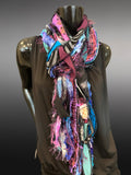 Shreds Fringie Scarf, street style scarf, purple blue scarf
