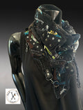 Rebel Wrap - redefined deconstructed edgy couture fabric neck cowl scarf, street style, post apoc wrap scarf