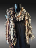 Boho style eclectic fashion Scarf, Funky long animal print scarf
