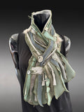 Boho couture eco-friendly fabric scarf, pull-through scarf, pop culture scarf