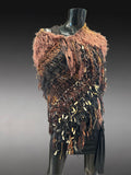 Bohemian knit Poncho, autumn color tribal shoulder wrap, Tribal style
