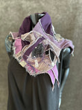 Street style couture purple neck cowl, eco-friendly fashion