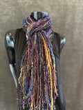 Boho Indie style art scarf,  jewel tone scarf