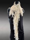 Lightweight ivory boho style scarf, elegant wrap Scarf