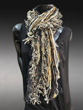 Boho style eclectic cheetah Scarf, Funky long animal print scarf