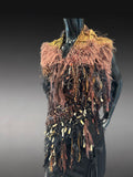Bohemian knit Poncho, autumn color tribal shoulder wrap, Tribal style
