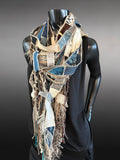 Shreds Fringie Scarf, animal print scarf, boho chic scarf