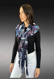 Eco friendly boho style couture blue purple wrap scarf