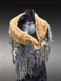 Luxury Fur Collar Statement Shawl | Artisan Fiber Art Beaver Wrap, game of thrones collar