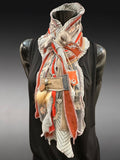 Boho couture eco-friendly fabric scarf, pull-through scarf, pop culture scarf