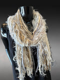 Bohemian style fashion Scarf in neutrals cream white, cowgirl fashion