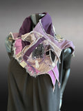 Street style couture purple neck cowl, eco-friendly fashion