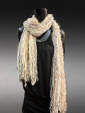 Bohemian style fashion Scarf in neutrals cream white, cowgirl fashion