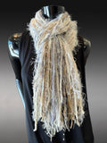 Bohemian style fashion Scarf in neutrals cream white, cowgirl fashion