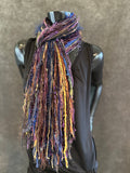 Boho Indie style art scarf,  jewel tone scarf