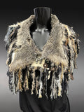 Luxury Fur Collar Statement Cowl, Artisan Fiber Rustic Boho Wrap, game of thrones collar
