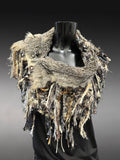 Luxury Fur Collar Statement Cowl, Artisan Fiber Rustic Boho Wrap, game of thrones collar