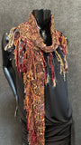 Lightweight knit autumn color bohemian scarf,  indie fashion Scarf