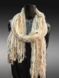 Bohemian style fashion Scarf in neutrals cream white, cowgirl fashion