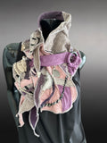 Boho couture fabric scarf, free form scarf, bohemian fashion