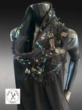 Rebel Wrap - redefined deconstructed edgy couture fabric neck cowl scarf, street style, post apoc wrap scarf