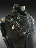 Rebel Wrap - redefined deconstructed edgy couture fabric neck cowl scarf, street style, post apoc wrap scarf
