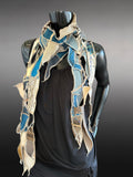 Hippie couture fabric scarf, free form scarf, bohemian fashion