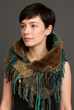 Luxury fur poncholette with clasp, couture avant garde fashion, game of thrones collar