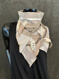 Upcycled couture taupe ivory neck cowl, eco-friendly fashion