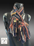 Boho couture eco-friendly fabric scarf, designer scarf