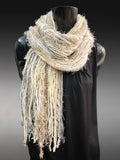 Bohemian style fashion Scarf in neutrals cream white, cowgirl fashion