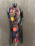 Hippie couture eclectic scarf, vibrant color scarf, bohemian fashion