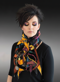 Boho couture fabric scarf, pop culture scarf