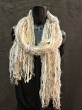 Bohemian style fashion Scarf in neutrals cream white, cowgirl fashion