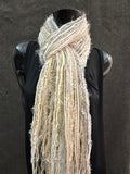Bohemian style fashion Scarf in neutrals cream white, cowgirl fashion