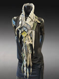 Street style Handmade Upcycled Boho Statement Scarf– Post-Apocalyptic avant garde Textile Art Scarf