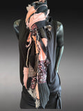 Hippie couture fabric scarf, avant garde scarf, bohemian fashion
