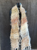 Women ivory boho shawl, Knit Fringed Scarf, bohemian, fur scarves