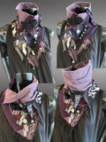 Street style couture purple black neck cowl, eco-friendly fashion