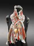 Boho couture eco-friendly fabric scarf, pull-through scarf, pop culture scarf