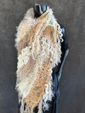 Knit Boho Chic Poncho in cream beige, boho style clothing