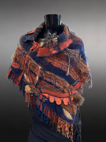 Hand Woven Poncho for women, boho clothing