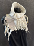 Bohemian style couture ivory neck cowl, eco-friendly fashion